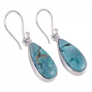 Turquoise Gemstone and 925 Sterling Silver Dangling Earring | Jewels Artisan