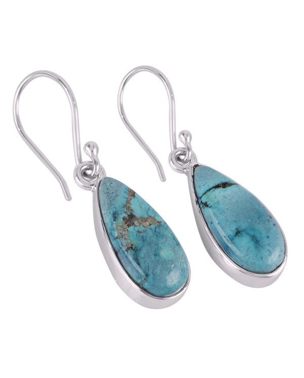 Turquoise Gemstone and 925 Sterling Silver Dangling Earring | Jewels Artisan