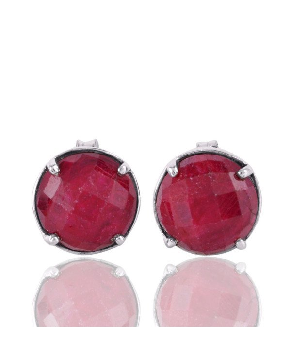 Kashmir Ruby Gemstone and 925 Sterling Silver Dangling Earring | Jewels Artisan