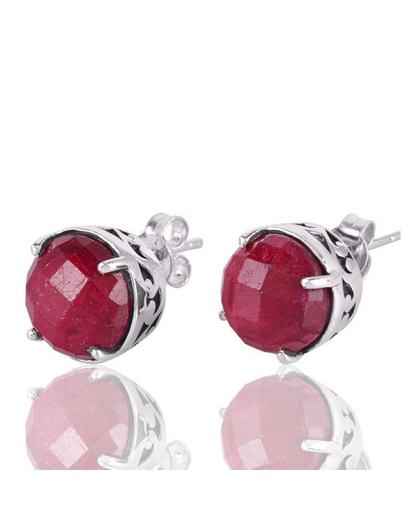 Kashmir Ruby Gemstone and 925 Sterling Silver Dangling Earring | Jewels Artisan