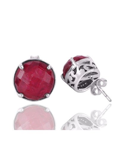 Kashmir Ruby Gemstone and 925 Sterling Silver Dangling Earring | Jewels Artisan