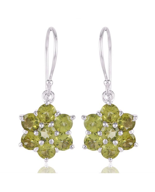 Natural Peridot Gemstone and 925 Sterling Silver Dangling Earring | Jewels Artisan