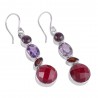 Natural Amethyst, Corundum, Garnet and Ruby Gemstone and 925 Sterling Silver Dangling Earring | Jewels Artisan