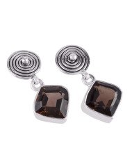 Natural Smokey Quartz and 925 Sterling Silver Dangling Earring | Jewels Artisan