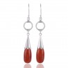 Natural Red onyx Drop and 925 Sterling Silver Dangling Earring | Jewels Artisan