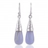 Natural Blue lace Agate and 925 Sterling Silver Dangling Earring | Jewels Artisan