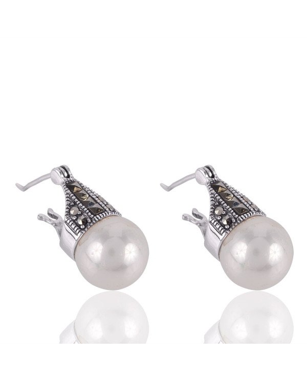 Natural Pearl and 925 Sterling Silver Dangling Earring | Jewels Artisan