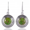 Green Copper Turquoise and 925 Sterling Silver Dangling Earring | Jewels Artisan