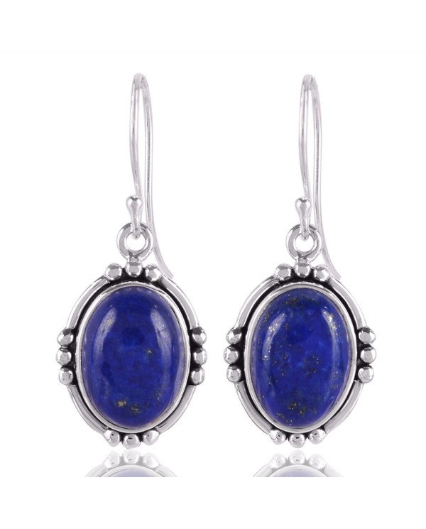 Lapis Lazuli Gemstone and 925 Sterling Silver Dangling Earring | Jewels Artisan