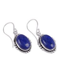 Lapis Lazuli Gemstone and 925 Sterling Silver Dangling Earring | Jewels Artisan