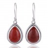 Natural Red Onyx Gemstone and 925 Sterling Silver Dangling Earring | Jewels Artisan