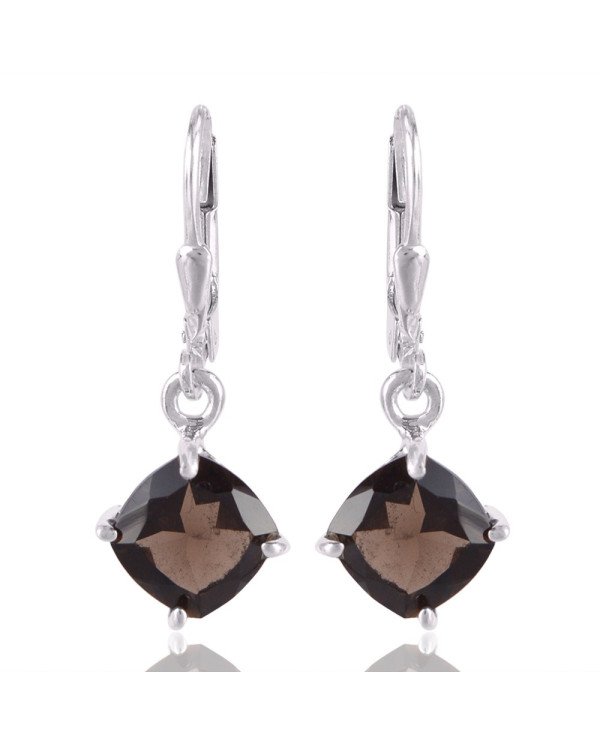 Natural Smoky Quartz Gemstone and 925 Sterling Silver Dangling Earring | Jewels Artisan