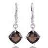 Natural Smoky Quartz Gemstone and 925 Sterling Silver Dangling Earring | Jewels Artisan