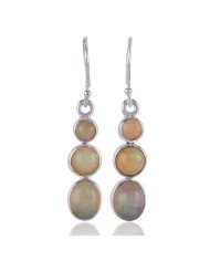 Ethiopian Opal  Gemstone Sterling Silver Dangling Earring | Jewels Artisan