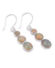 Ethiopian Opal  Gemstone Sterling Silver Dangling Earring | Jewels Artisan