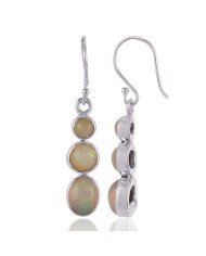 Ethiopian Opal  Gemstone Sterling Silver Dangling Earring | Jewels Artisan