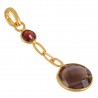 Garnet and Smoky Quartz Gold Plated Silver Chain Pendant Locket