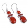 Bambu Coral and Coral Stick Natural Gemstone Sterling Silver Drop and Dangling Earring | Jewels Artisan