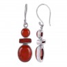 Bambu Coral and Coral Stick Natural Gemstone Sterling Silver Drop and Dangling Earring | Jewels Artisan