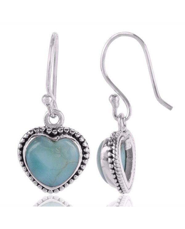 Larimar Natural Gemstone Sterling Silver Drop and Dangling Earring | Jewels Artisan