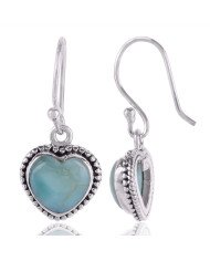 Larimar Natural Gemstone Sterling Silver Drop and Dangling Earring | Jewels Artisan