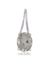 Natural Green Amethyst Gemstone Sterling Silver Pendant | Jewels Artisan
