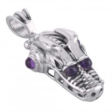 Natural  Amethyst Gemstone Sterling Silver Pendant | Jewels Artisan