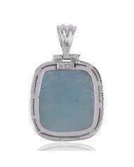 Natural  Aquamarine Gemstone Sterling Silver Pendant | Jewels Artisan