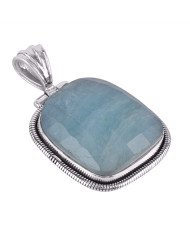 Natural  Aquamarine Gemstone Sterling Silver Pendant | Jewels Artisan