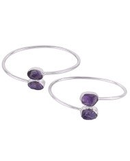 Natural Amethyst Gemstone Sterling Silver Bracelet | Jewels Artisan
