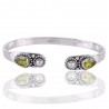 Natural Peridot Pearl Gemstone Sterling Silver Bracelet | Jewels Artisan