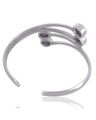 Natural Amethyst Gemstone Sterling Silver Bracelet | Jewels Artisan