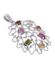 Natural Tourmaline Gemstone Sterling Silver Pendant | Jewels Artisan