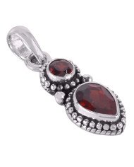 Natural Garnet Gemstone Sterling Silver Pendant | Jewels Artisan