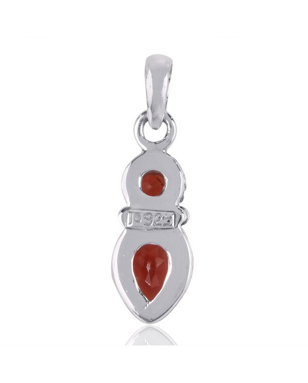 Natural Garnet Gemstone Sterling Silver Pendant | Jewels Artisan
