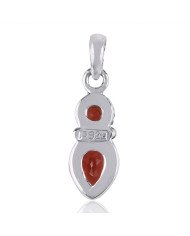 Natural Garnet Gemstone Sterling Silver Pendant | Jewels Artisan