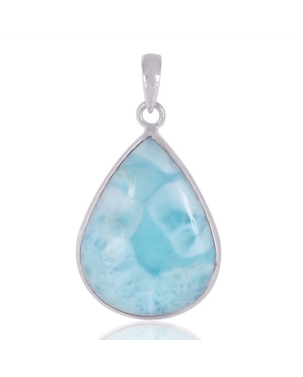 Larimar Gemstone 925 Sterling Silver Pendant