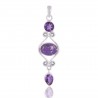 Natural Amethyst Purple Copper Turquoise Gemstone Sterling Silver Pendant | Jewels Artisan