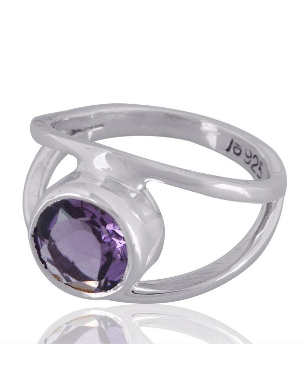 Natural Amethyst Gemstone Sterling Silver Ring | Jewels Artisan