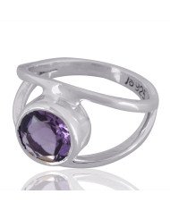 Natural Amethyst Gemstone Sterling Silver Ring | Jewels Artisan
