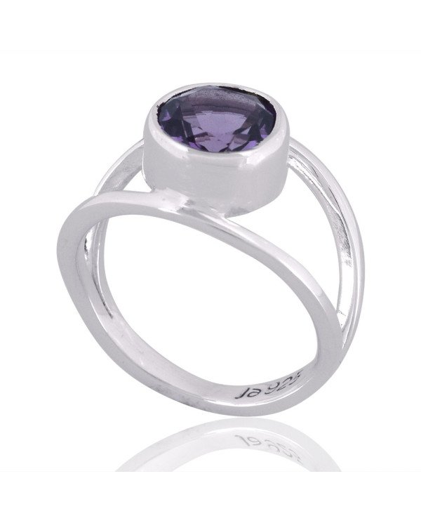 Natural Amethyst Gemstone Sterling Silver Ring | Jewels Artisan