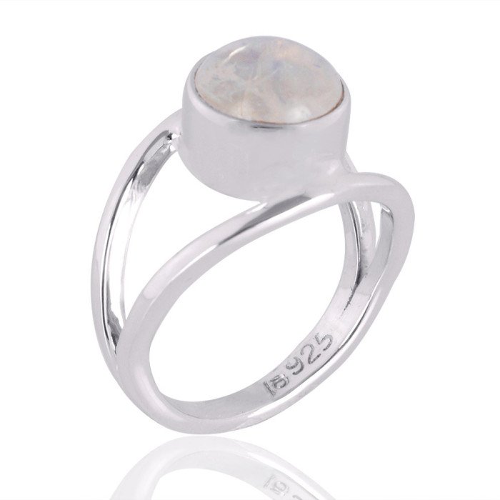 Rainbow Moonstone Gemstone 925 Sterling Silver Ring