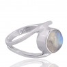 Natural Rainbow Moonstone Gemstone Sterling Silver Ring | Jewels Artisan