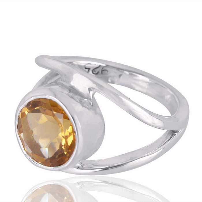 Citrine Gemstone 925 Sterling Silver Ring