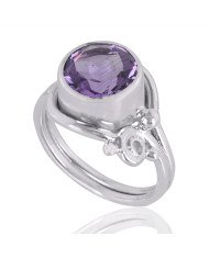 Natural Amethyst Gemstone Sterling Silver Ring | Jewels Artisan