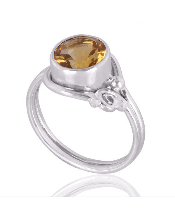 Natural Citrine Gemstone Sterling Silver Ring | Jewels Artisan