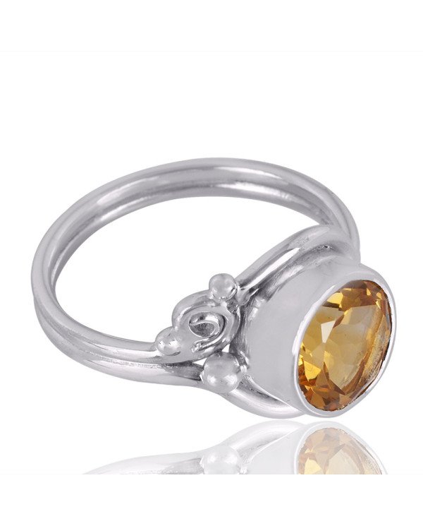 Natural Citrine Gemstone Sterling Silver Ring | Jewels Artisan