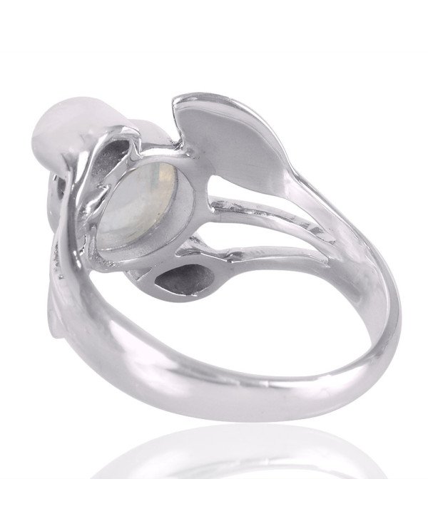 Natural Iolite And Rainbow Moonstone Gemstone Sterling Silver Ring | Jewels Artisan