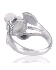 Natural Iolite And Rainbow Moonstone Gemstone Sterling Silver Ring | Jewels Artisan