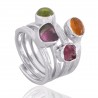 Natural Idocrase And Tourmaline Gemstone Sterling Silver Ring | Jewels Artisan